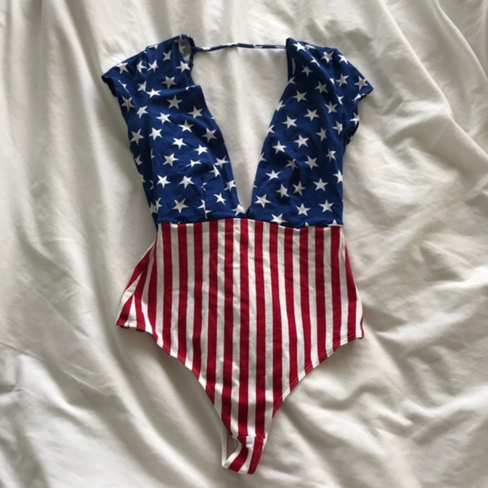 4TH OF JULY AMERICAN APPAREL BODY SUIT